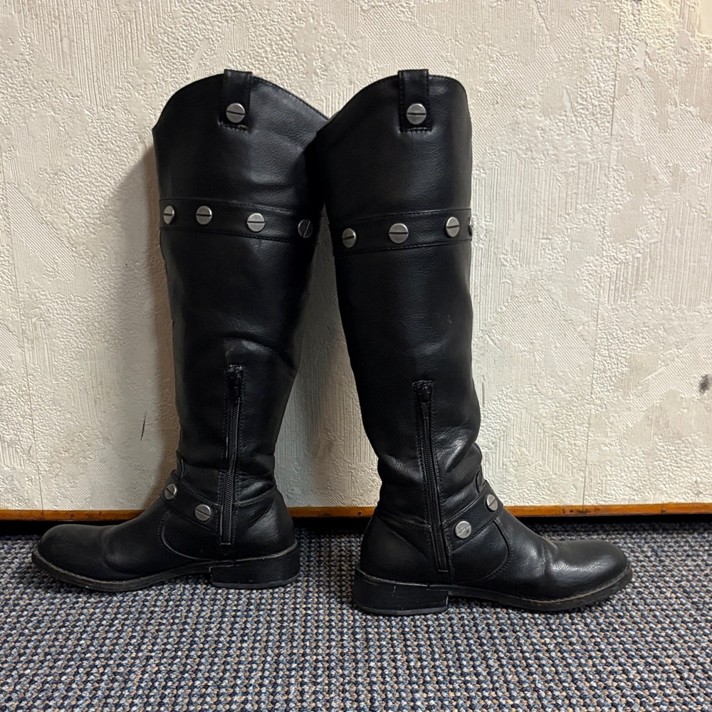 INC International Concepts Black Studded Riding Boots